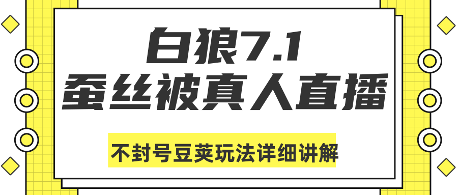 白狼敢死队最新抖音课程:蚕丝被真人直播不封号豆荚(dou+)玩法详细讲解-资源宝库吧