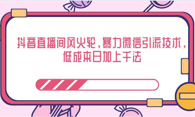 抖音直播间风火轮,暴力微信引流技术,低成本日加上千法-资源宝库吧