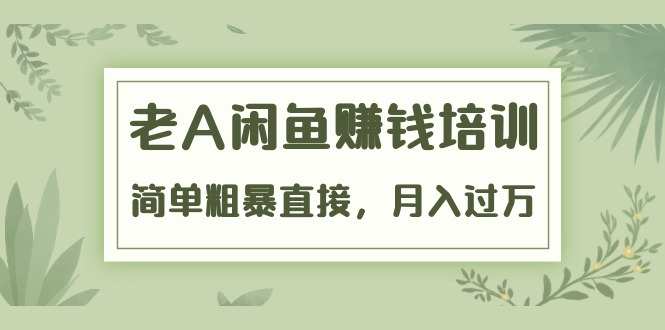 《老A闲鱼赚钱培训》简单粗暴直接,月入过万真正的闲鱼战术实课(51节课)-资源宝库吧