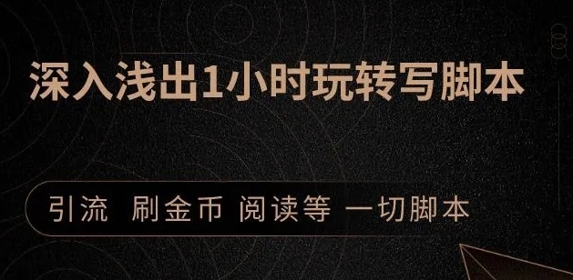 引流脚本实战课:1小时深入浅出视频实操讲解,教你0基础学会写引流脚本-资源宝库吧