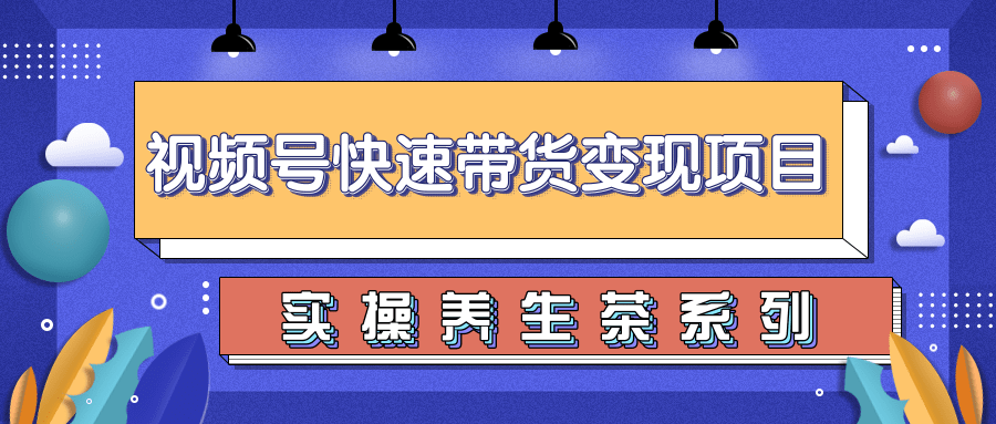 柚子视频号带货实操变现项目,零基础操作养身茶月入10000+-资源宝库吧