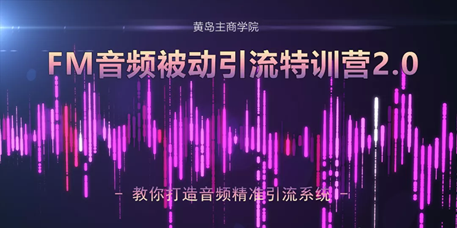 黄岛主·FM音频引流特训营2.0:独家引流模式,单账号50W+播放量,轻松变现-资源宝库吧