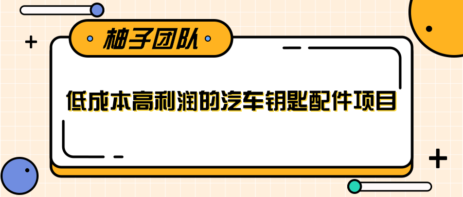 线下暴利赚钱生意,低成本高利润的汽车钥匙配件项目-资源宝库吧