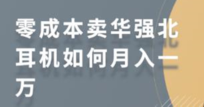 零成本卖华强北耳机如何月入10000+,教你在小红书上卖华强北耳机-资源宝库吧