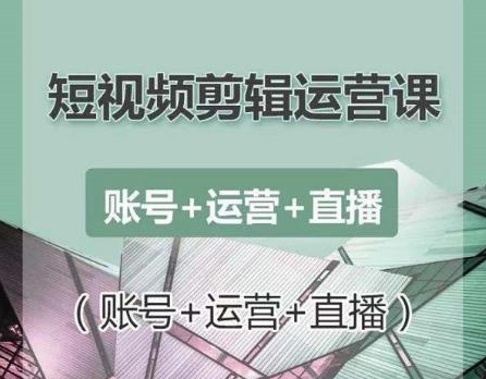 南小北短视频剪辑运营课:账号+运营+直播,零基础学习手机剪辑【视频课程】-资源宝库吧