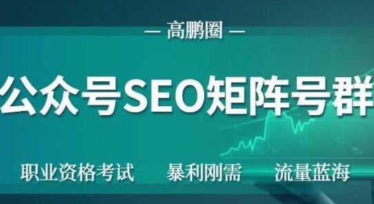 高鹏圈公众号SEO矩阵号群，实操20天纯收益25000+，普通人都能做-资源宝库吧