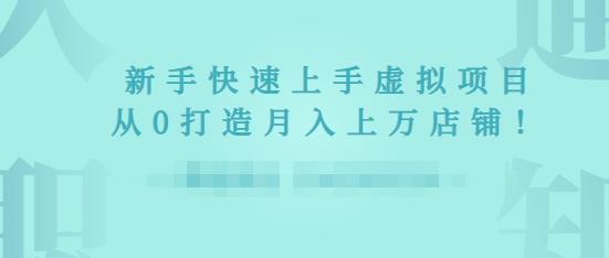 2022年虚拟项目实战指南,新手从0打造月入上万店铺-资源宝库吧