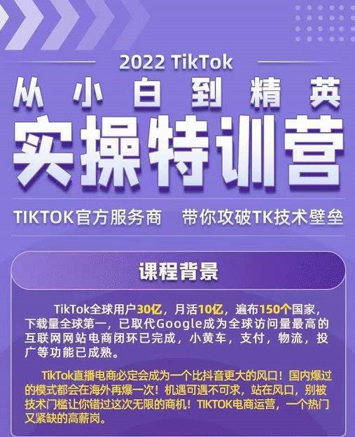Seven漆·2022Tiktok从小白到精英实操特训营,带你掌握Tiktok账号运营-资源宝库吧