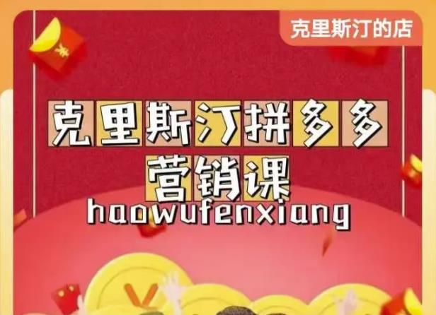 克里斯汀拼多多运营课,适合小白初涉平台,低成本入门-资源宝库吧