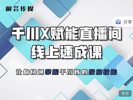枫芸传媒-线上千川提升课，提升千川认知，提升千川投放效果-资源宝库吧