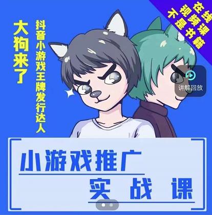 大狗来了:小游戏推广实战课,带你搭建一个游戏推广变现账号-资源宝库吧