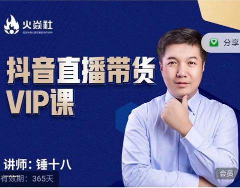 锤十八-抖音直播带货VIP课,专注直播带货有效盈利模式-资源宝库吧