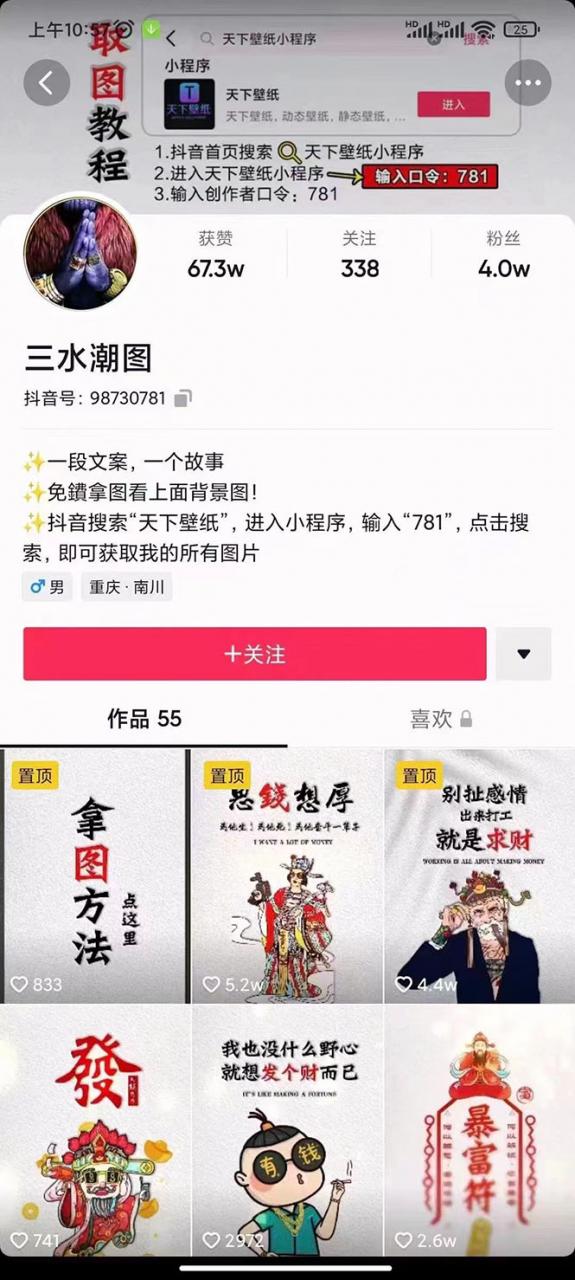 国潮壁纸变现项目,新手可操作日赚200+【素材+软件+教程】-资源宝库吧