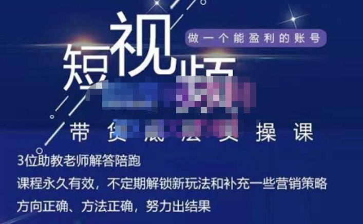 吴Sir·短视频带货底层实操课,教你如何选爆品、了解获短视频流量密码,正确起号-资源宝库吧