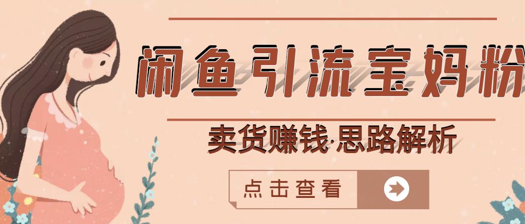 闲鱼引流宝妈粉+卖货赚钱一个月收益30000+(实操视频教程)-资源宝库吧