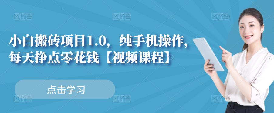 小白搬砖项目1.0,纯手机操作,每天兼职挣点零花钱-资源宝库吧