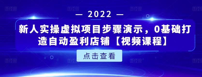 新人实操虚拟项目步骤演示,0基础打造自动盈利店铺【视频课程】-资源宝库吧