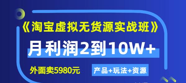 程哥《淘宝虚拟无货源实战班》线上第四期:月利润2到10W+(产品+玩法+资源)-资源宝库吧