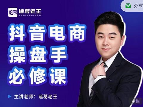 诸葛老王-抖音电商操盘手必修课：顶层设计，​起号破局，爆款运营，数据分析-资源宝库吧