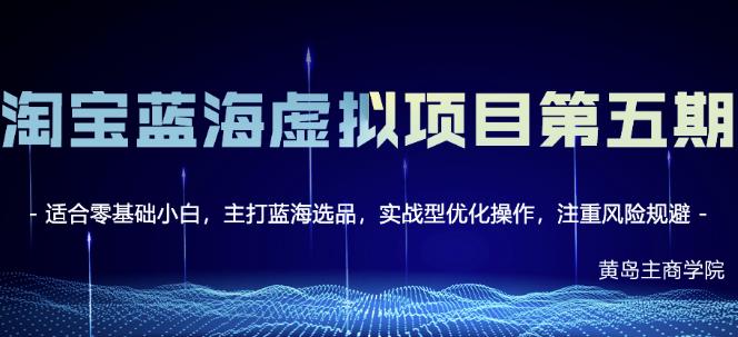 黄岛主淘宝虚拟无货源3.0+4.0+5.0,适合零基础小白,主打蓝海选品,实战型优化操作-资源宝库吧