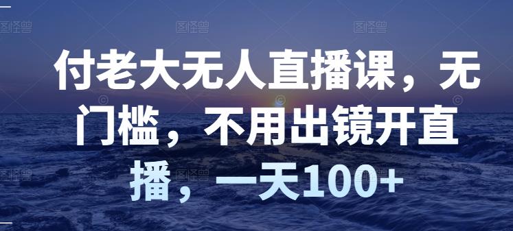 付老大无人直播课,无门槛,不用出镜开直播,一天100+-资源宝库吧