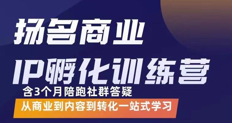 杨名商业IP孵化训练营,从商业到内容到转化一站式学 价值5980元-资源宝库吧