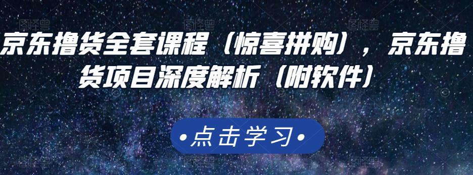 京东撸货全套课程(惊喜拼购),京东撸货项目深度解析(附软件)-资源宝库吧