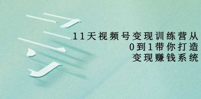 11天视频号变现训练营，从0到1打造变现赚钱系统（价值398元）-资源宝库吧