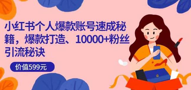 小红书个人爆款账号速成秘籍，爆款打造、10000+粉丝引流秘诀-资源宝库吧
