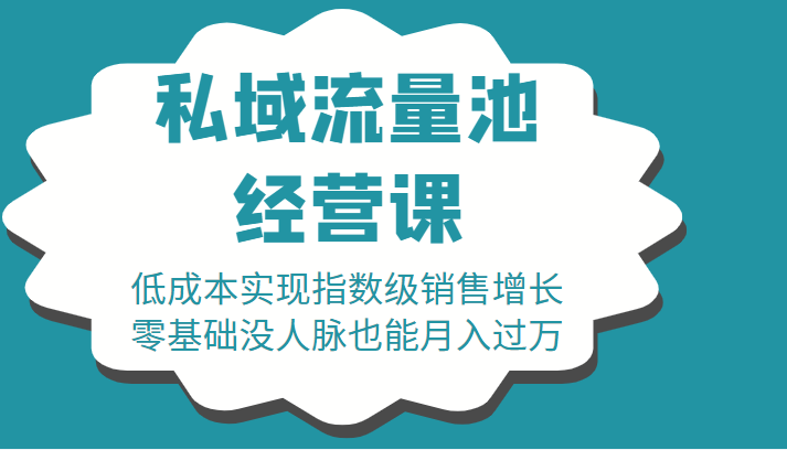 16堂私域流量池经营课:低成本实现指数级销售增长,零基础没人脉也能月入过万-资源宝库吧