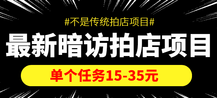 最新暗访拍店信息差项目,单个任务15-35元(不是传统拍店项目)-资源宝库吧