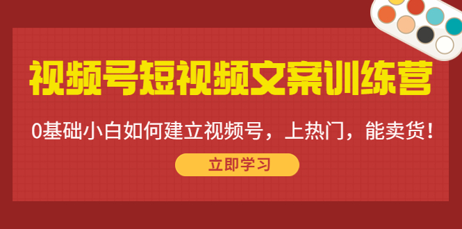 视频号短视频文案训练营:0基础小白如何建立视频号,上热门,能卖货!-资源宝库吧