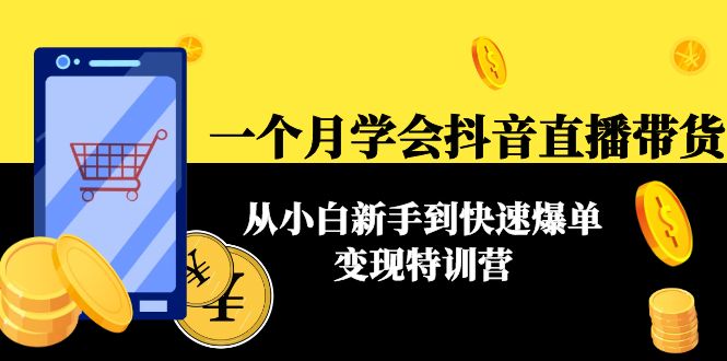 一个月学会抖音直播带货:从小白新手到快速爆单变现特训营(63节课)-资源宝库吧