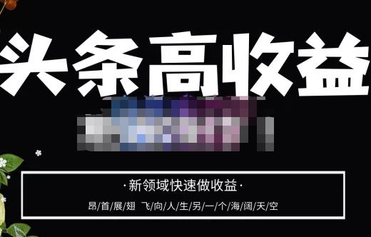 头条高收益批量操作,2023新领域快速做收益,头条号零基础轻松上手-资源宝库吧