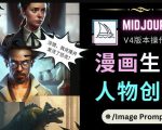 Midjourney V4版本操作教程：2个简单参数，完成漫画生成，人物创建-资源宝库吧