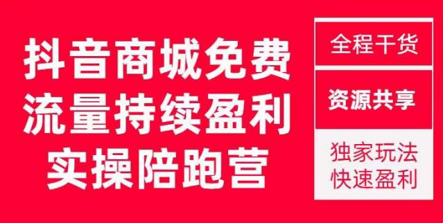 抖音商城搜索持续盈利陪跑成长营，抖音商城搜索从0-1、从1到10的全面解决方案-资源宝库吧