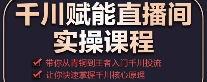 千川赋能直播间实操课程,带你从青铜到王者的入门千川投流,让你快速掌握千川核心原理-资源宝库吧