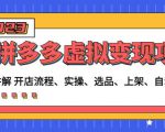 程哥拼多多虚拟变现项目：讲解开店流程-实操-选品-上架-自动发货等-资源宝库吧