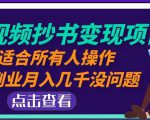 黄岛主中视频抄书变现项目：适合所有人操作，当副业月入几千没问题！-资源宝库吧