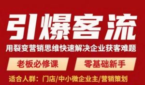 引爆客流，用裂变营销思维快速解决企业获客难题，老板必修课，零基础新手-资源宝库吧