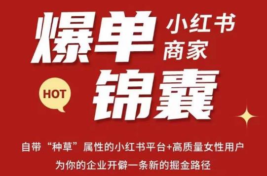 无畏·小红书商家爆单锦囊，掌握小红书各大规则，快速精准抢占行业和市场-资源宝库吧