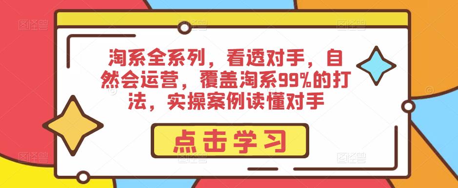 淘系全系列,看透对手,自然会运营,覆盖淘系99%的打法,实操案例读懂对手-资源宝库吧