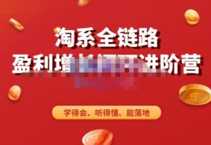 淘系全链路盈利增长闭环进阶营,融合全店动销,学得会、听得懂、能落地!-资源宝库吧