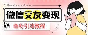 微信交友变现项目，吸引全网LSP男粉精准变现，小白也能轻松上手，日入500+-资源宝库吧