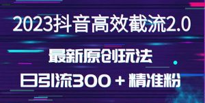 日引300＋创业粉，独家抖音高效截流2.0玩法（价值1280）-资源宝库吧