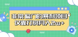 非常偏门的暴利项目，仅靠打赏月入2w+-资源宝库吧