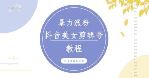抖音快手暴力涨粉美女混剪视频教程，百分百过原创图片教程！附带违规申诉方法-资源宝库吧