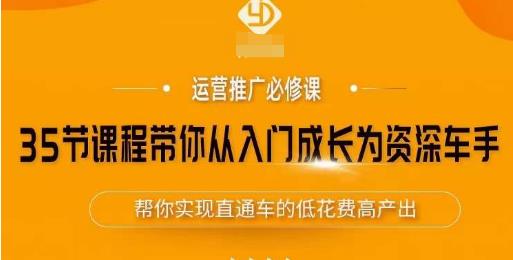 35节课程带你从入门成长为资深车手，让系统学习直通车成为可能，帮你实现直通车的低花费高产出-资源宝库吧