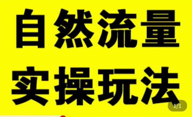 拼多多自然流量天花板，拼多多自然流的实操玩法，自然流量是怎么来的，如何开车带来自然流等知识-资源宝库吧