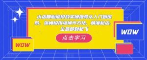 小店随心推投放实操指导从入门到进阶，保姆级投流操作方法，精准起店，生意即刻起飞-资源宝库吧